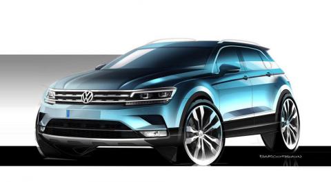 Компания Volkswagen выложила первые эскизы следующего Tiguan Компания Volkswagen выложила первые эскизы следующего Tiguan