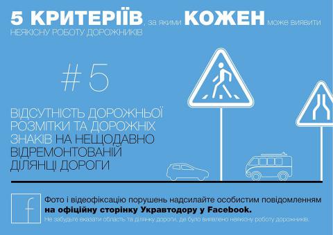 "Укравтодор" будет принимать жалобы на некачественный ремонт дорог через Facebook