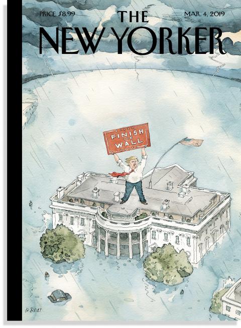"Достройте стену". New Yorker сделал обложку с паникующим Трампом