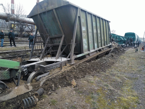 В Киеве с рельсов сошли 7 грузовых вагонов