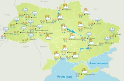 Синоптики прогнозируют в Украине тепло и дожди