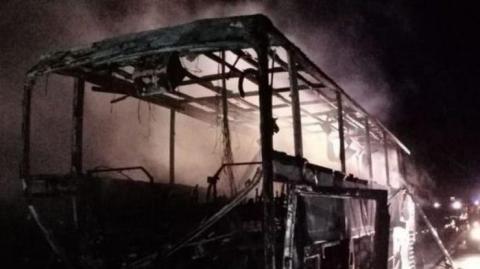 В России сгорел автобус из Донецка с украинцами, есть пострадавшие