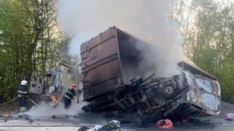 Тройное ДТП под Хмельницким: в огне погибли четыре человека (фото)
