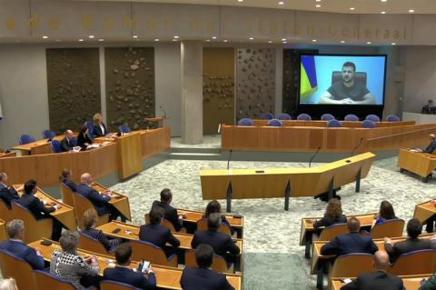 Речь Президента Украины Владимира Зеленского в Генеральных штатах, парламенте Нидерландов