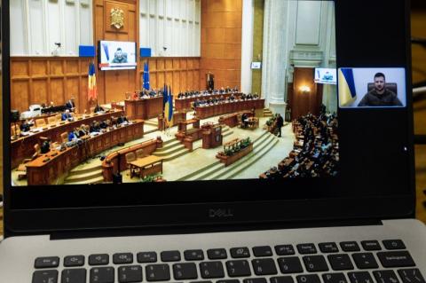 Речь Президента Украины Владимира Зеленского в парламенте Румынии