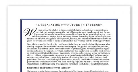Декларацию будущего Интернета представили в США