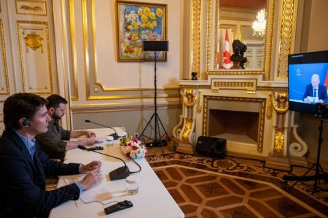 Владимир Зеленский вместе с Джастином Трюдо приняли участие в видеоконференции лидеров государств «Группы семи»