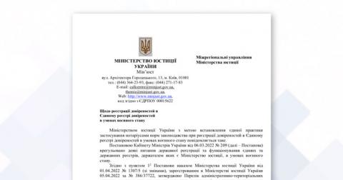 Регистрация доверенностей в условиях военного положения: Минюст объяснил нюансы