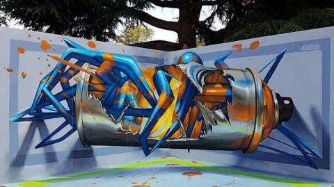 Невероятные 3D-граффити: как художник "оживляет" стены (фото)