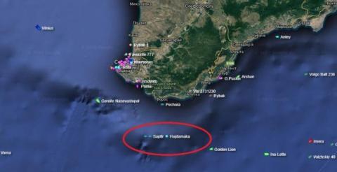 Украинские буксиры подплыли к Крыму, где должны забрать задержанные корабли: карта